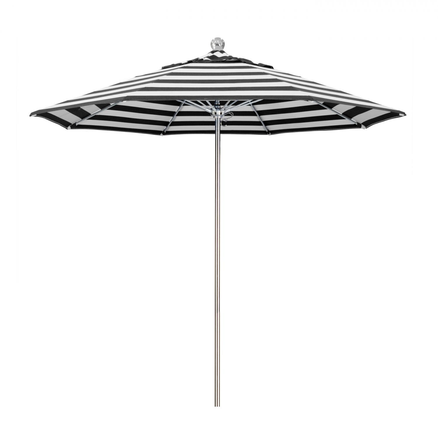 California Umbrella Allure Series 9 Ft Octagonal Stainless Steel Patio Umbrella W/ Pulley Lift & Fiberglass Ribs - Sunbrella Cabana Classic Canopy California Umbrella Allure Series 9 Ft Octagonal Stainless Steel Patio Umbrella W/ Pulley Lift & Fiberglass Ribs - Sunbrella Cabana Classic Canopy
