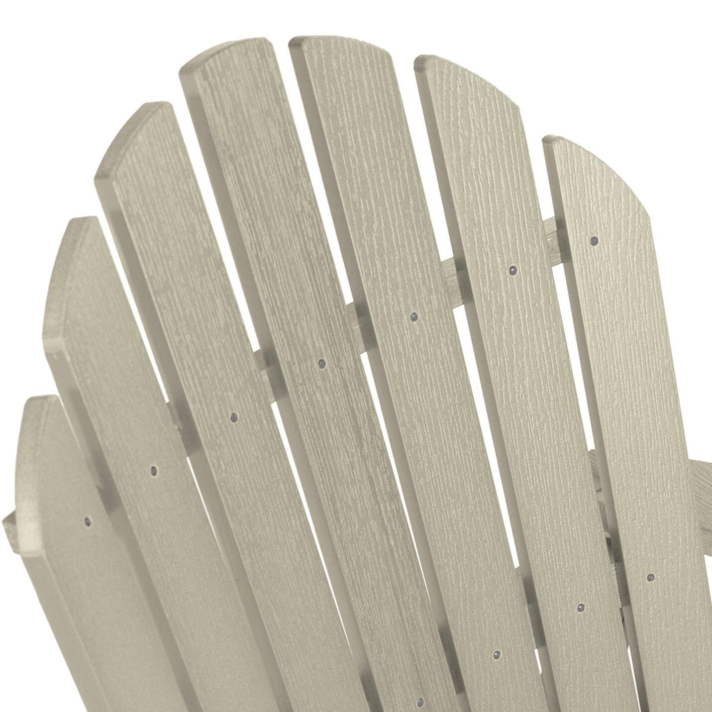 Lakeview Dream Bay Folding & Reclining Adirondack Chair - Whitewash - Back - Detail thumbnail