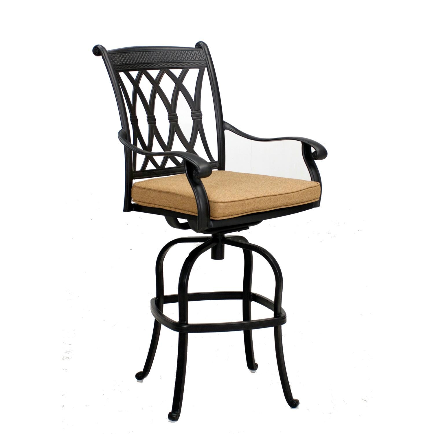 Darlee 201660-5PC-60K Capri Cast Aluminum Bar Stool W/ Sesame Polyester Cushion thumbnail