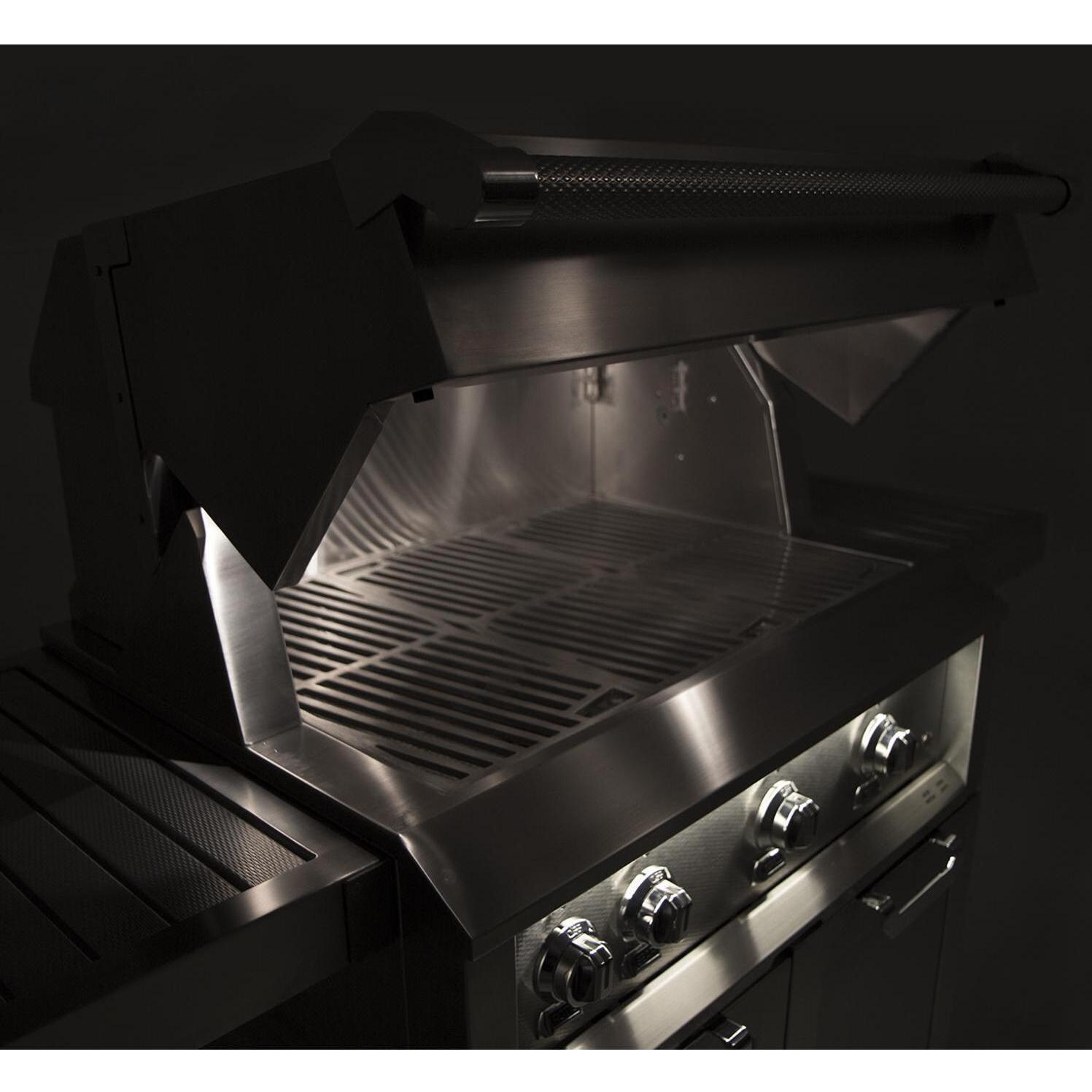 Hestan 42-Inch Freestanding Gas Grill - Stadium & Control Panel Lighting