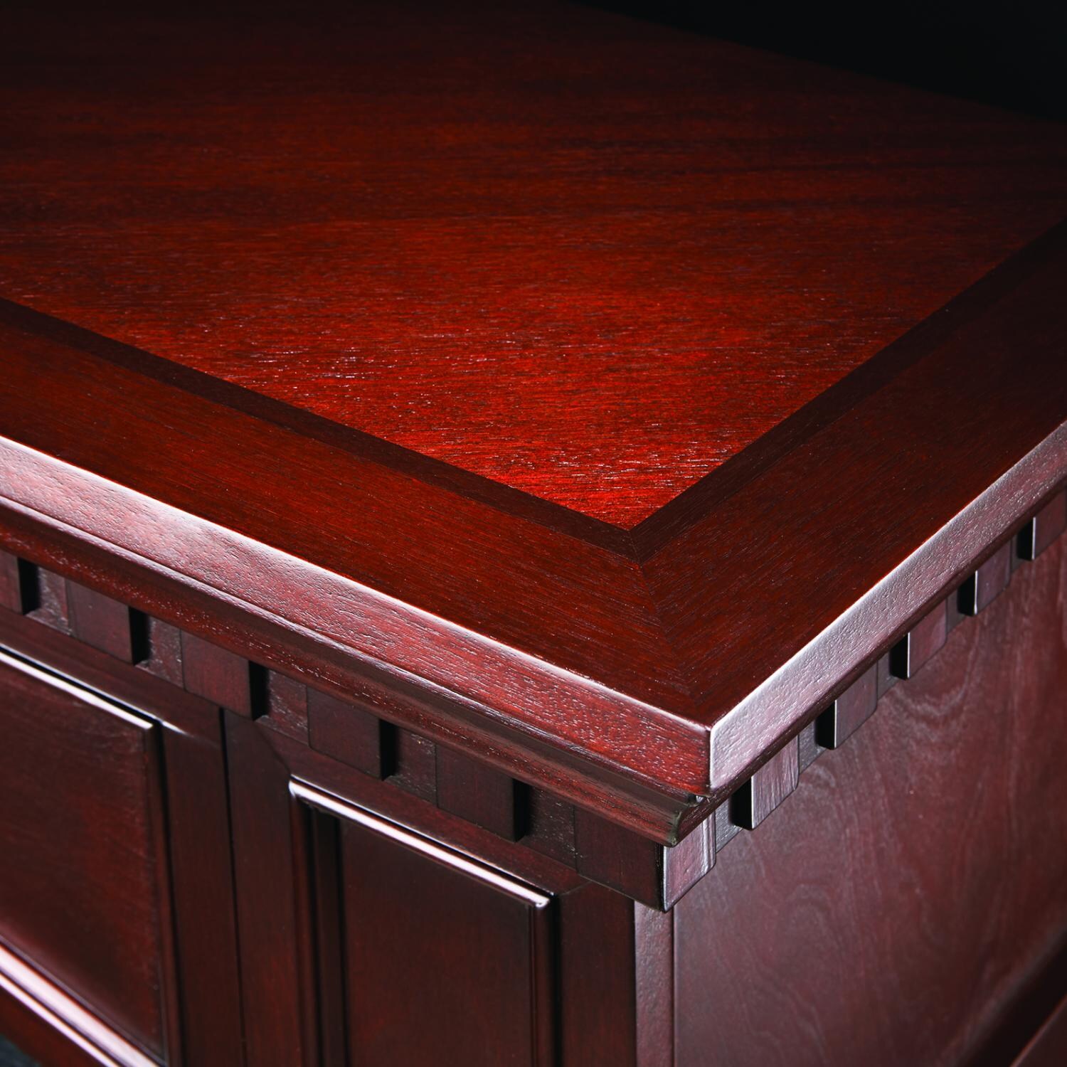 Napoleon Harlow 33-Inch Electric Fireplace - Mahogany - Top Inlay Detail thumbnail