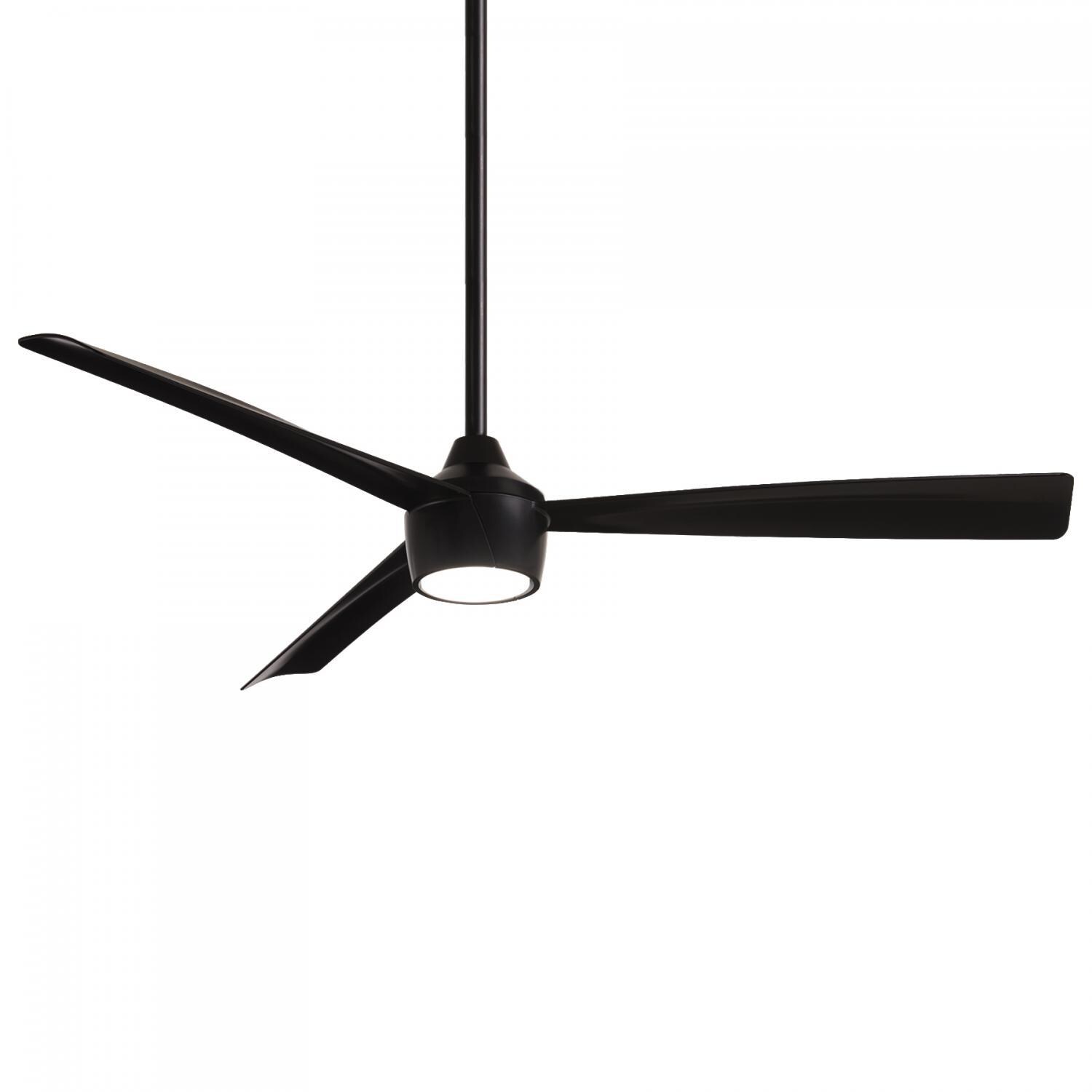 Minka-Aire F626L-CL Skinnie 56-Inch 3-Blade LED Ceiling Fan in Coal Finish w/ Coal Blades & Etched Lens - Side View thumbnail