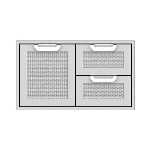 Hestan 36-Inch Double Drawer And Single Storage Door Combo - Steeletto - AGSDR36-SS