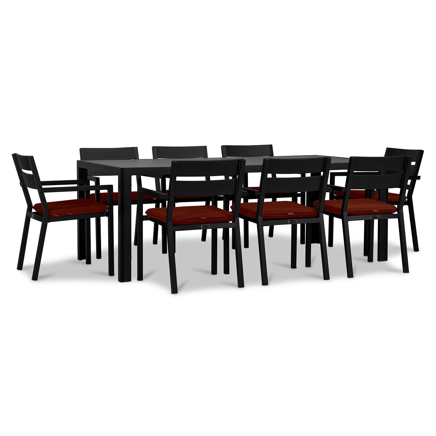 Calm Bay 9 Pc Rectangular Dining Set in Black/Canvas Henna by Lakeview - White Background 2 thumbnail