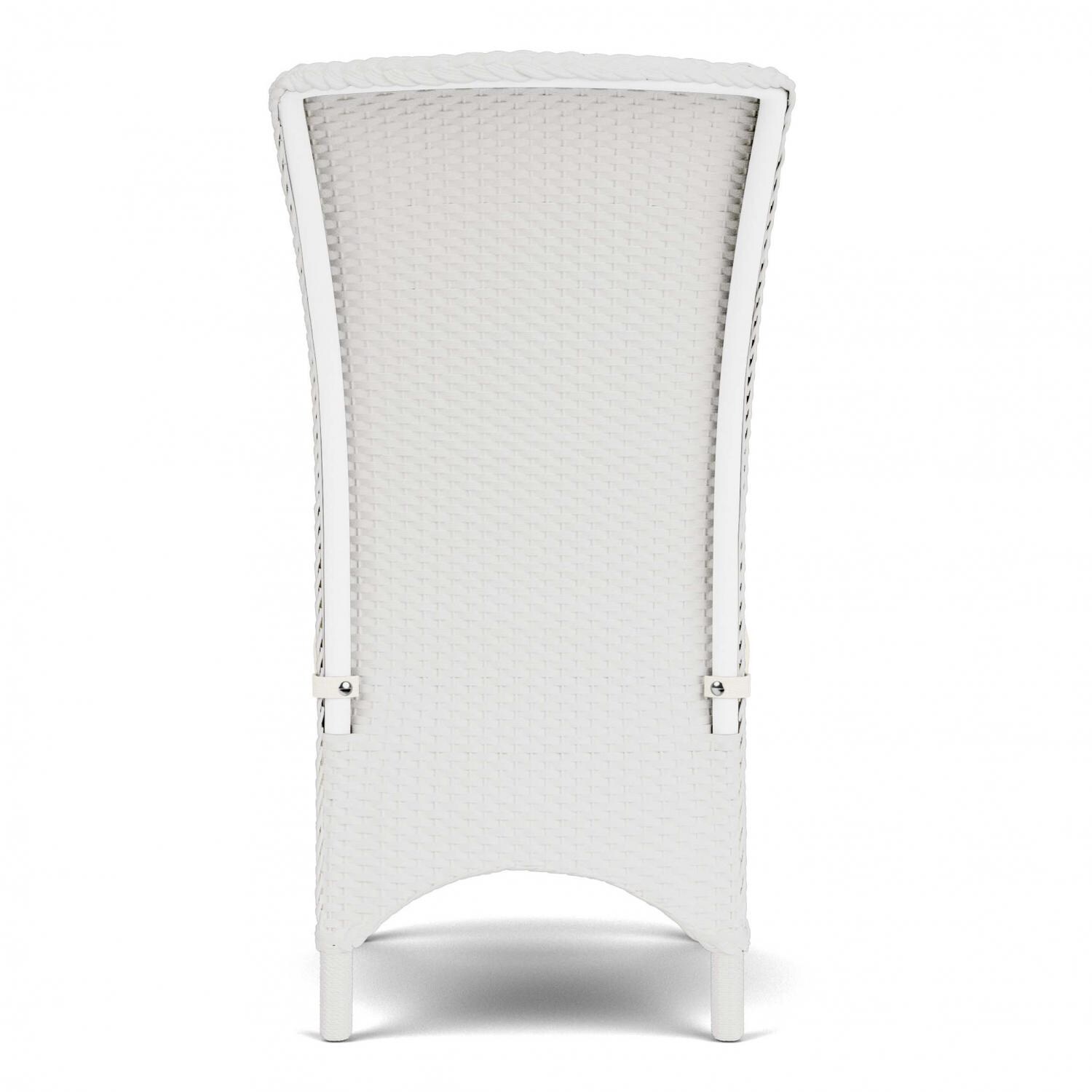 Lloyd Flanders Mandalay Armless Dining Chair in Matte White Finish with Tundra Dove Fabric - Back thumbnail