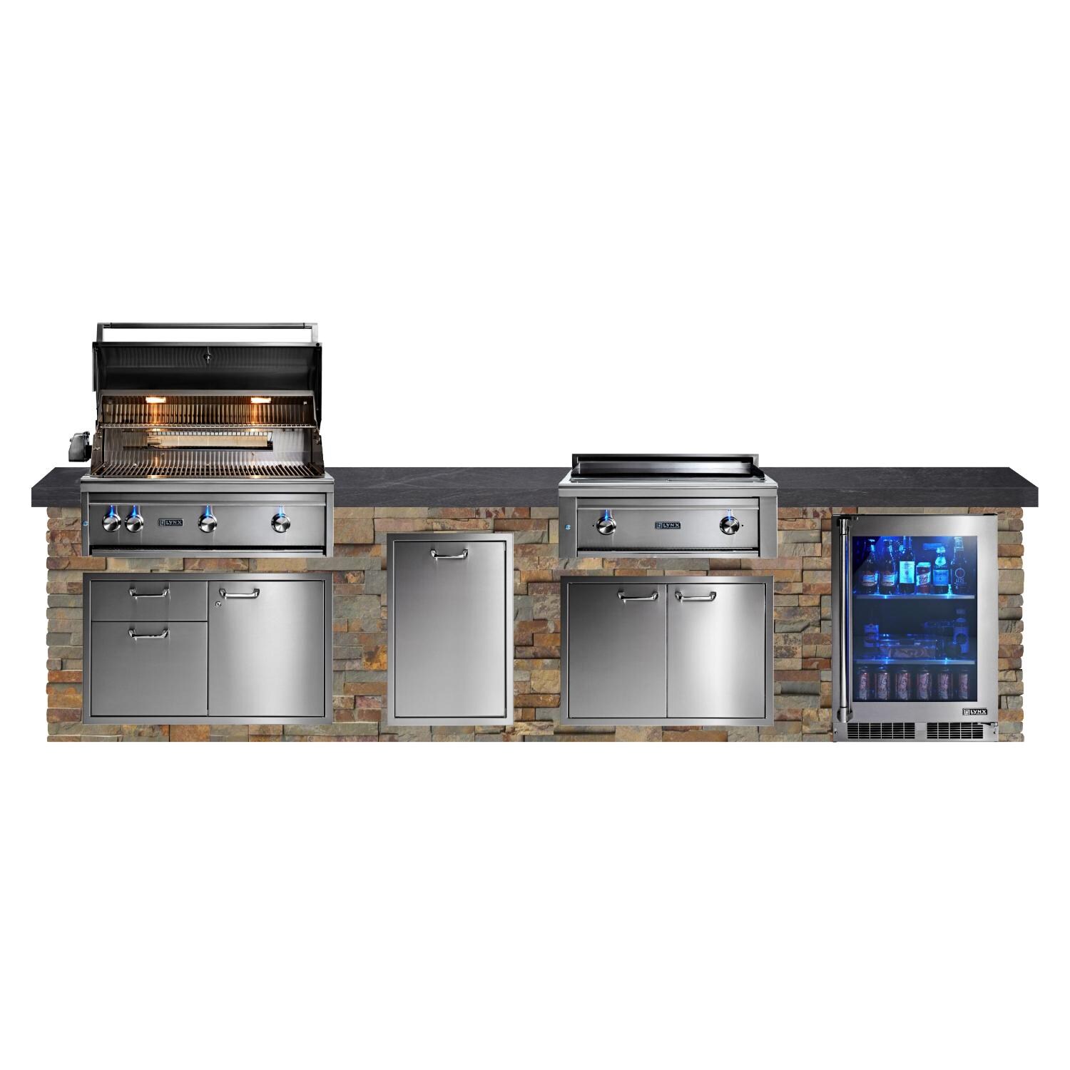 BBQGuys Signature 12ft Luxury Outdoor Kitchen w/ Lynx Professional 36