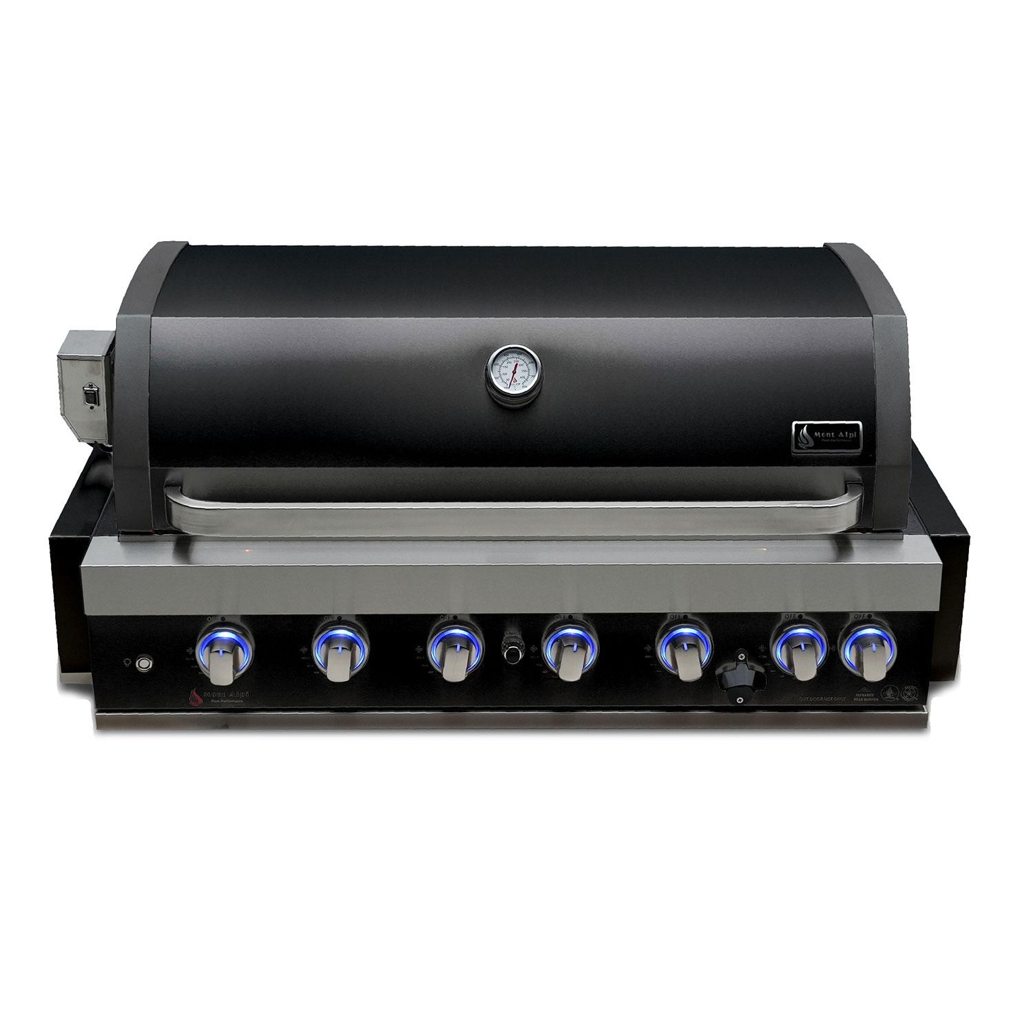 Mont Alpi 805 Black Series 44-in 6 Burner Built-In Propane Grill w/ Rotisserie - MABi805-BSS