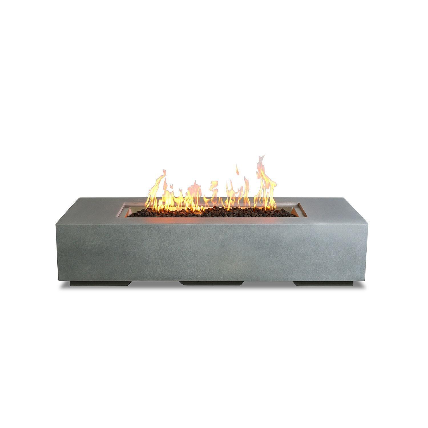 Glenwood 72-in Rectangular Concrete Natural Gas Fire Pit in Natural Gray by Lakeview Outdoor Designs