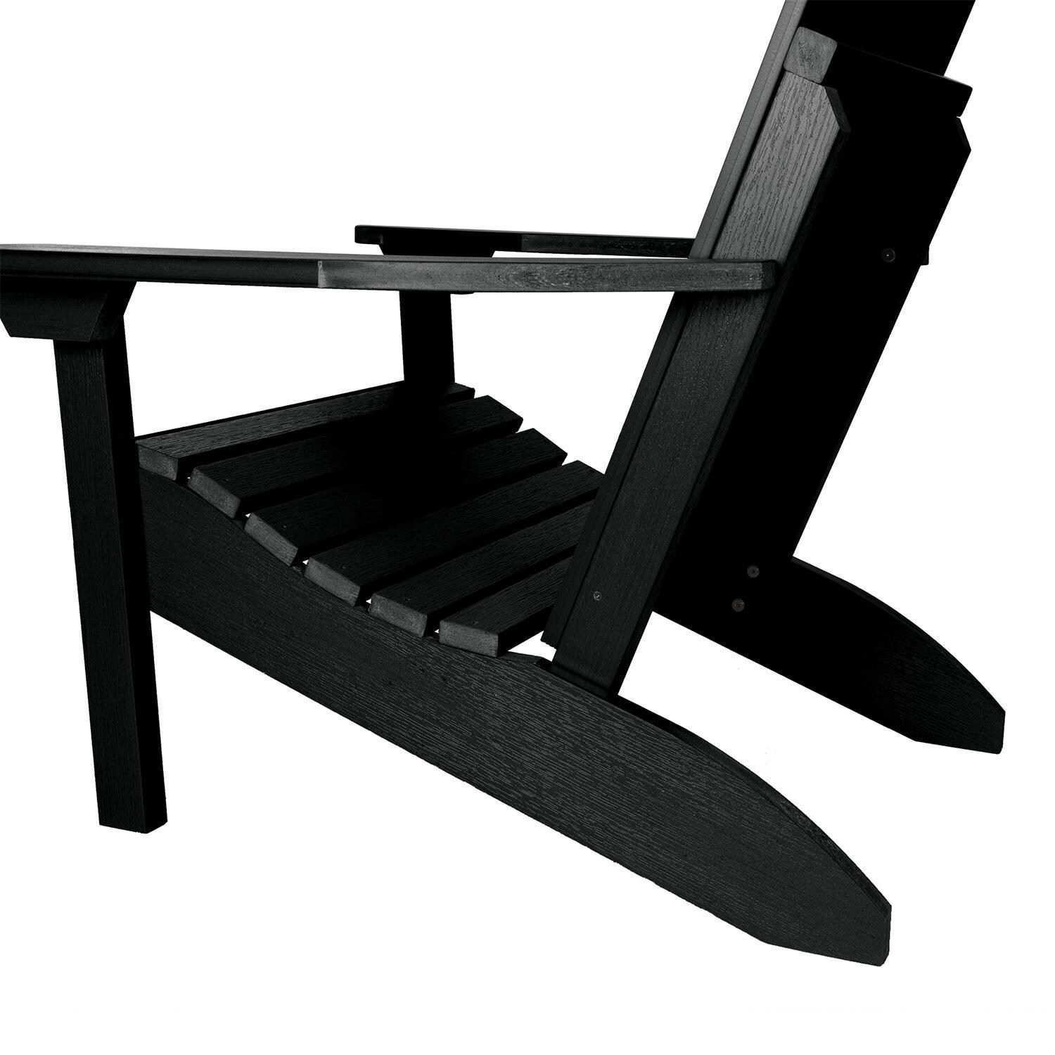 Paradise Key Recycled Plastic Adirondack Chair in Black by Lakeview Outdoor Designs - Chair Base - Detail thumbnail