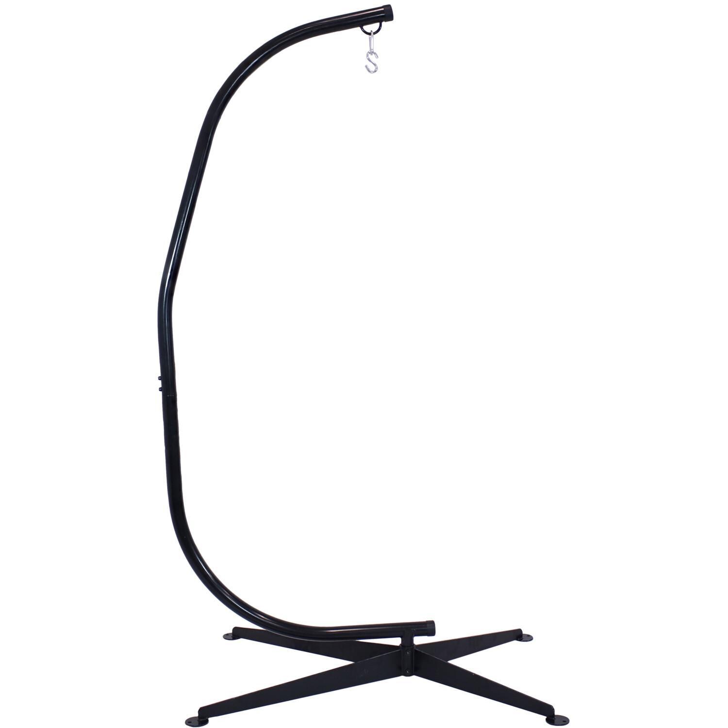 Ultimate Patio Steel C-Stand for Hanging Hammock Chairs - Black thumbnail
