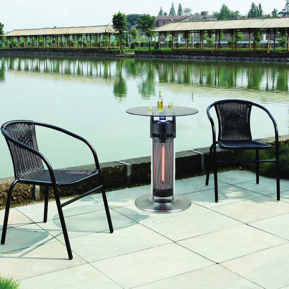 EnerG+ 1400W Single Element Electric Infrared Bistro Table Patio Heater Table (Chairs Not Included) - Waterside thumbnail