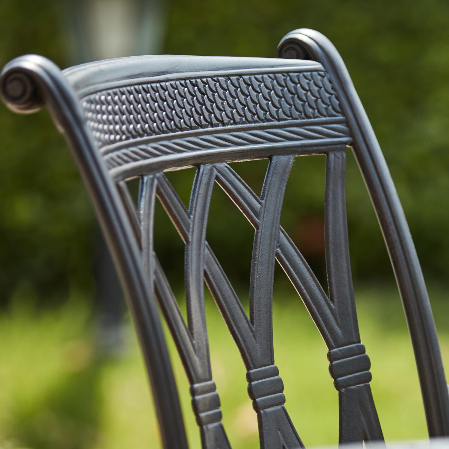 Darlee B/201660-7PC-60GD Capri Cast Aluminum Dining Arm Chair - Chair Back Detail thumbnail