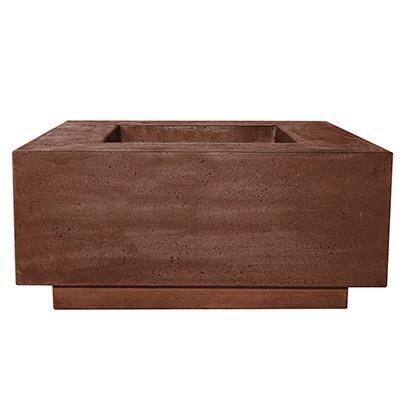 Tavola 2 36-in Square GFRC Propane Fire Pit in Cafe by Prism Hardscapes
