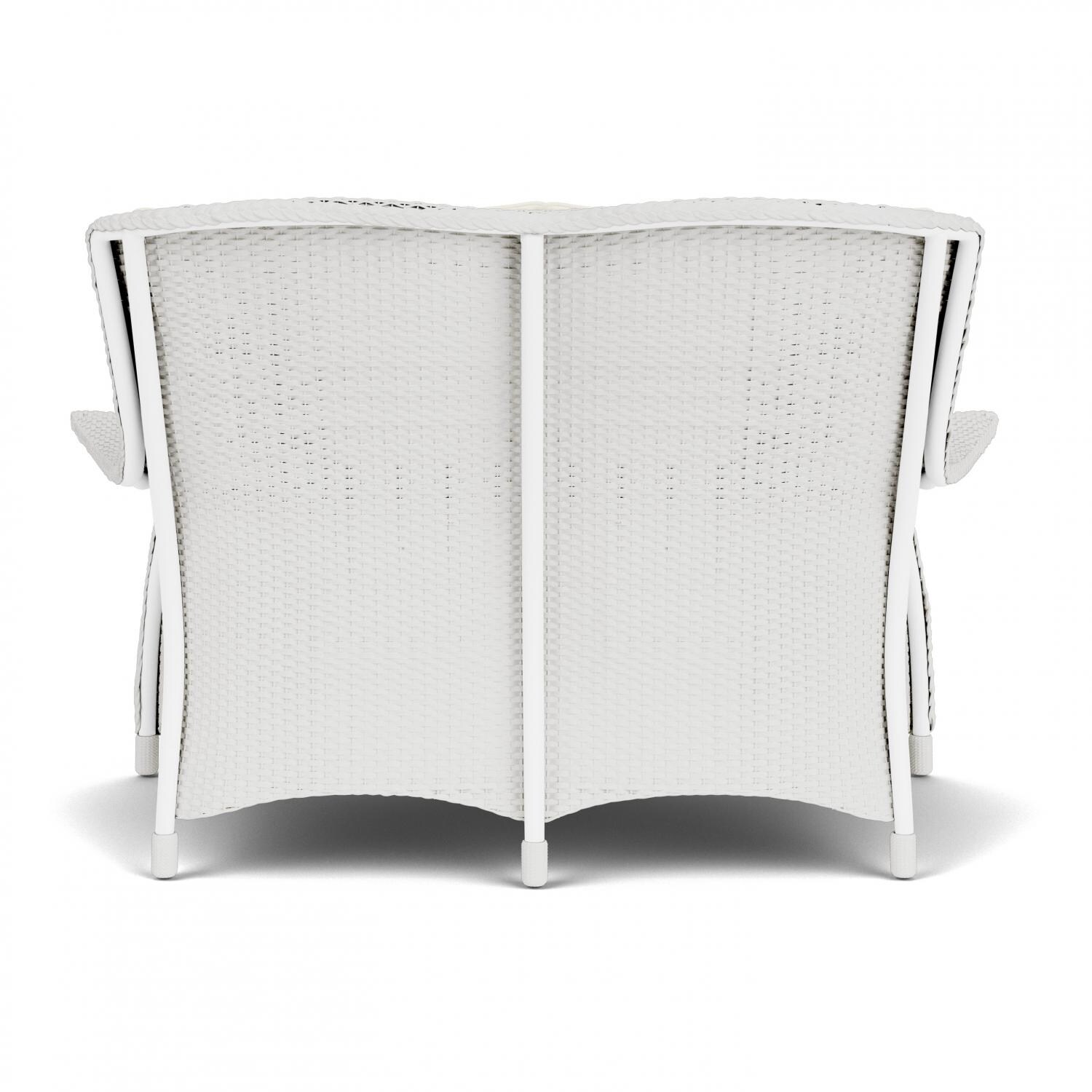 Lloyd Flanders Mandalay Loveseat in Matte White Finish with Sailcloth Salt fabric - Back thumbnail