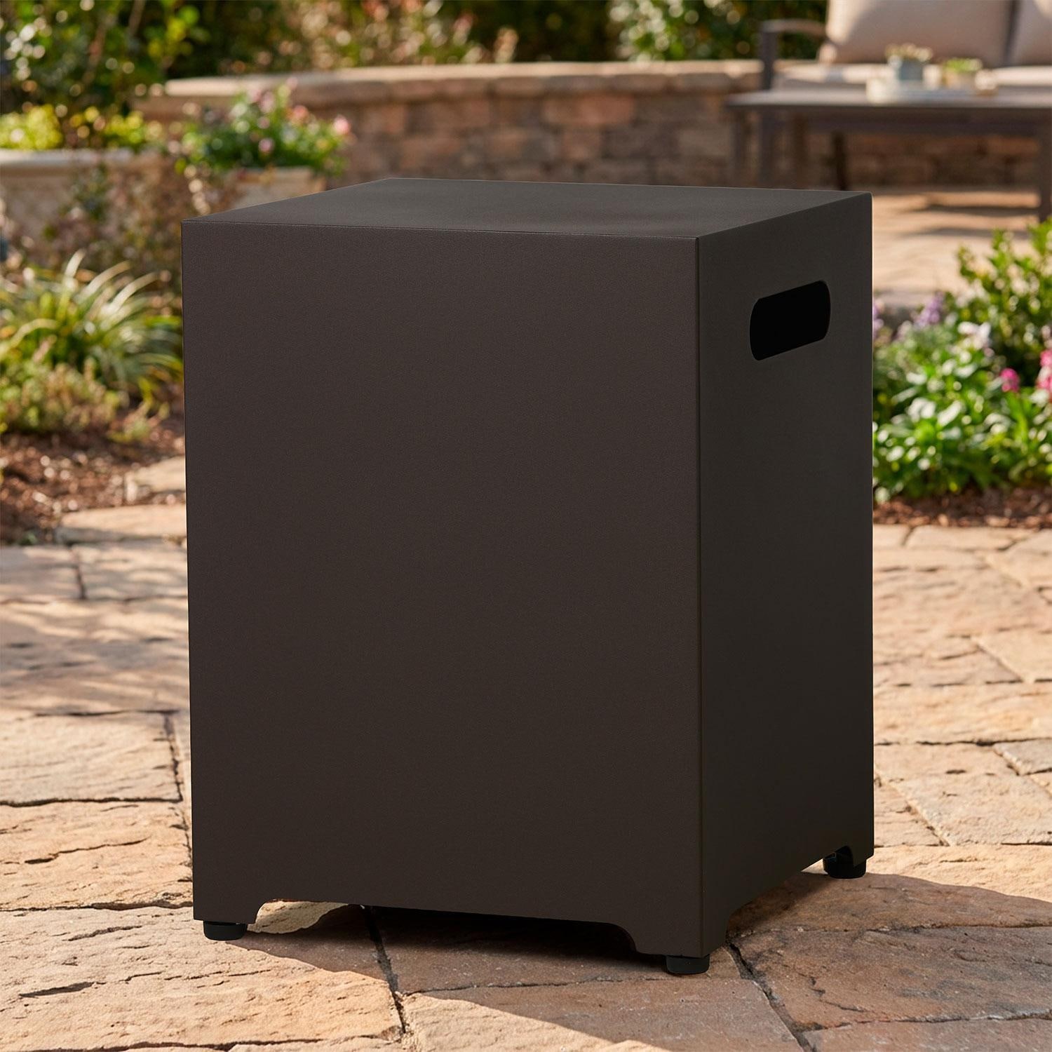 20-in Square Metal Propane Tank Cover in Dark Bronze by Lakeview Outdoor Designs - Lifestyle thumbnail
