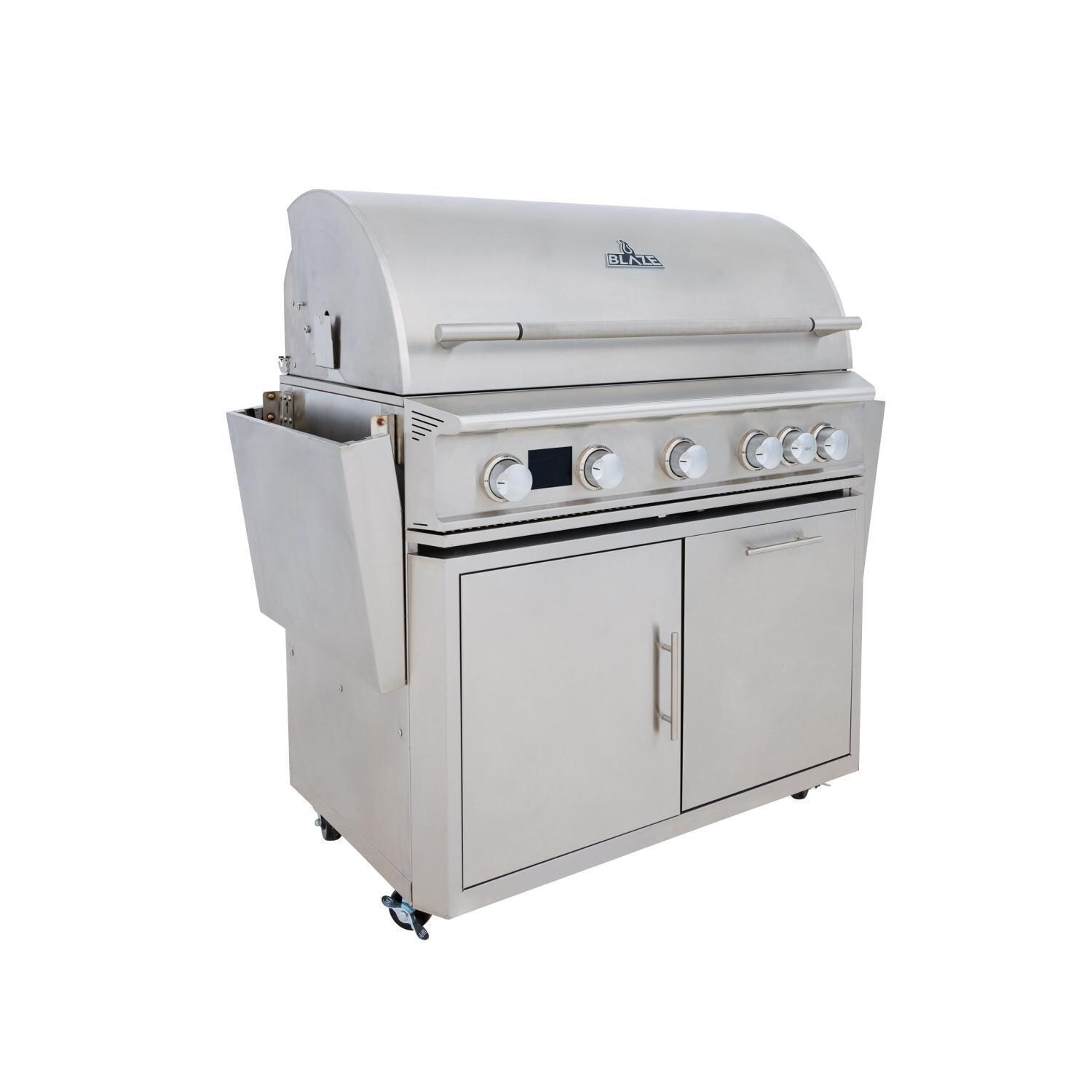 Blaze BLZ-5LTEPRO-NG Freestanding Natural Gas Grill - Folding Shelves - White Background thumbnail