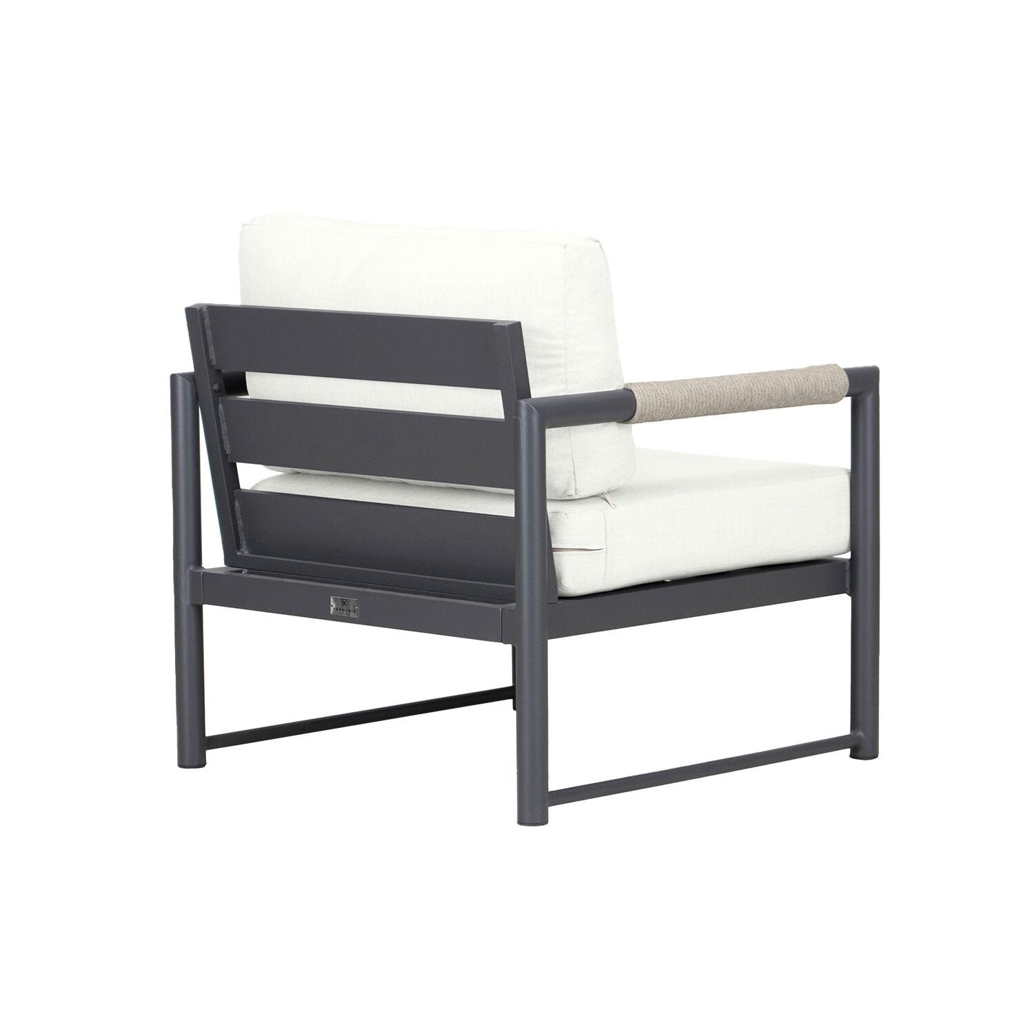 Lakeview AVEBAY-SL-PG-CC-CN Avenue Bay Slate/Pebble Gray Club Chair - Canvas Natural - Rear Angled - White Background thumbnail