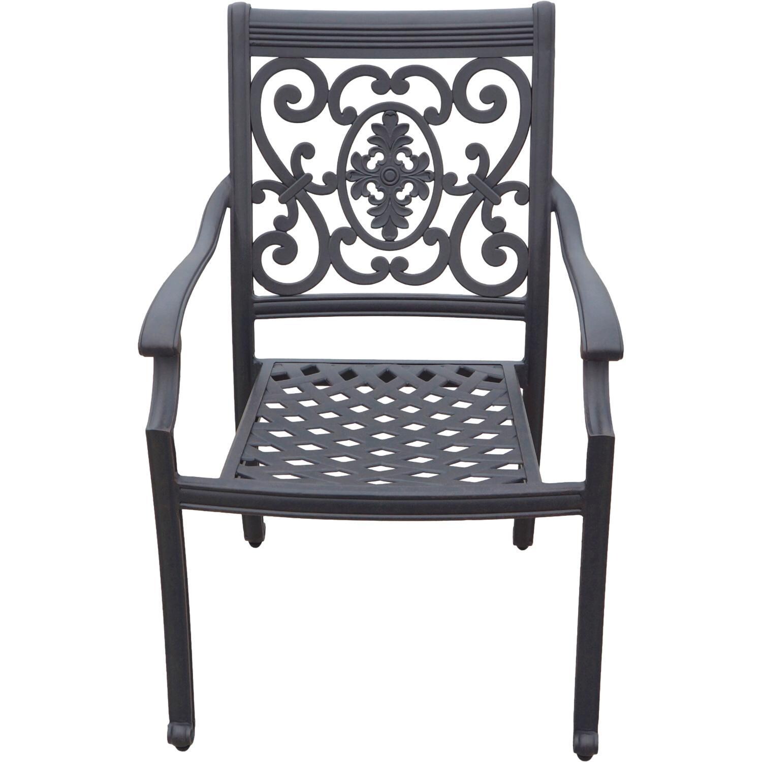 Darlee St. Cruz 9-Piece Patio Dining Set with Cushions and 64 Inch Square Dining Table - Chair Front - White Background thumbnail