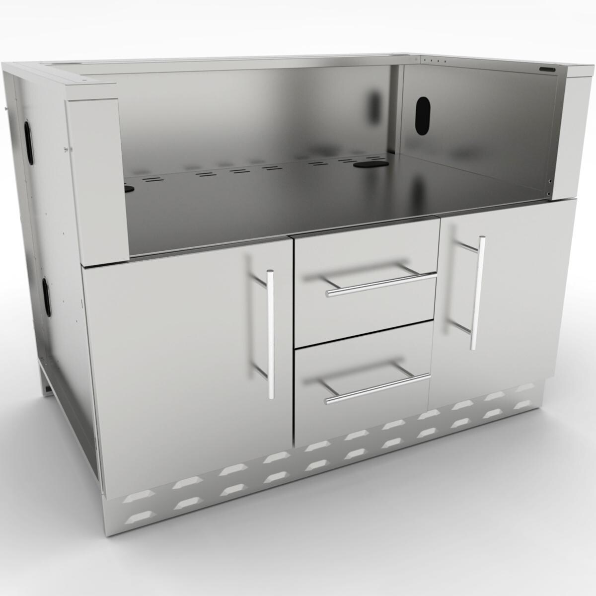 Sunstone SAC46CGDC 46-in Outdoor Kitchen Charcoal Grill Cabinet - Angled Front View - White Background thumbnail