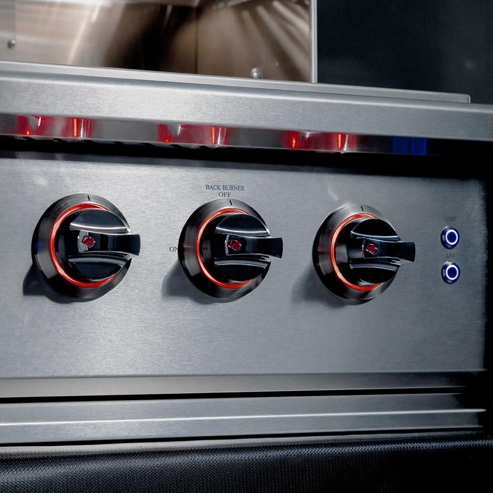 Cutlass Elite 38-in 4 Burner Built-In Natural Gas Grill - Lit Knobs - Detail thumbnail