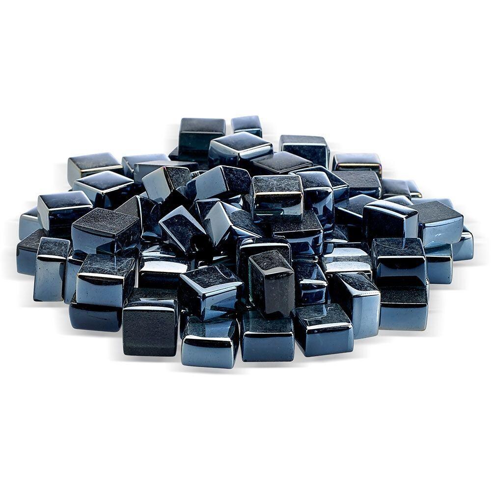 BBQGuys Signature AFF-BLKLST12-2-10-J 1/2-in Black Luster Cubes - Glass Pile - White Background thumbnail