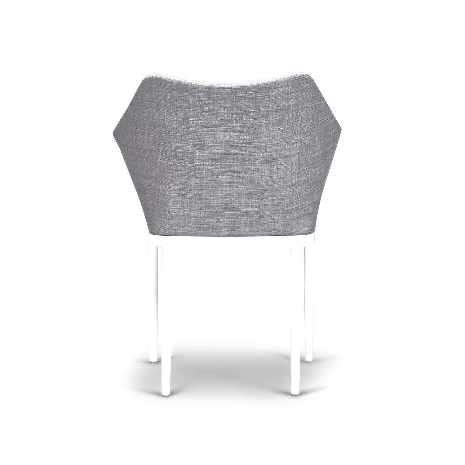 Starlook Bay Aluminum Dining Arm Chair in White by Lakeview - Back View - White Background thumbnail