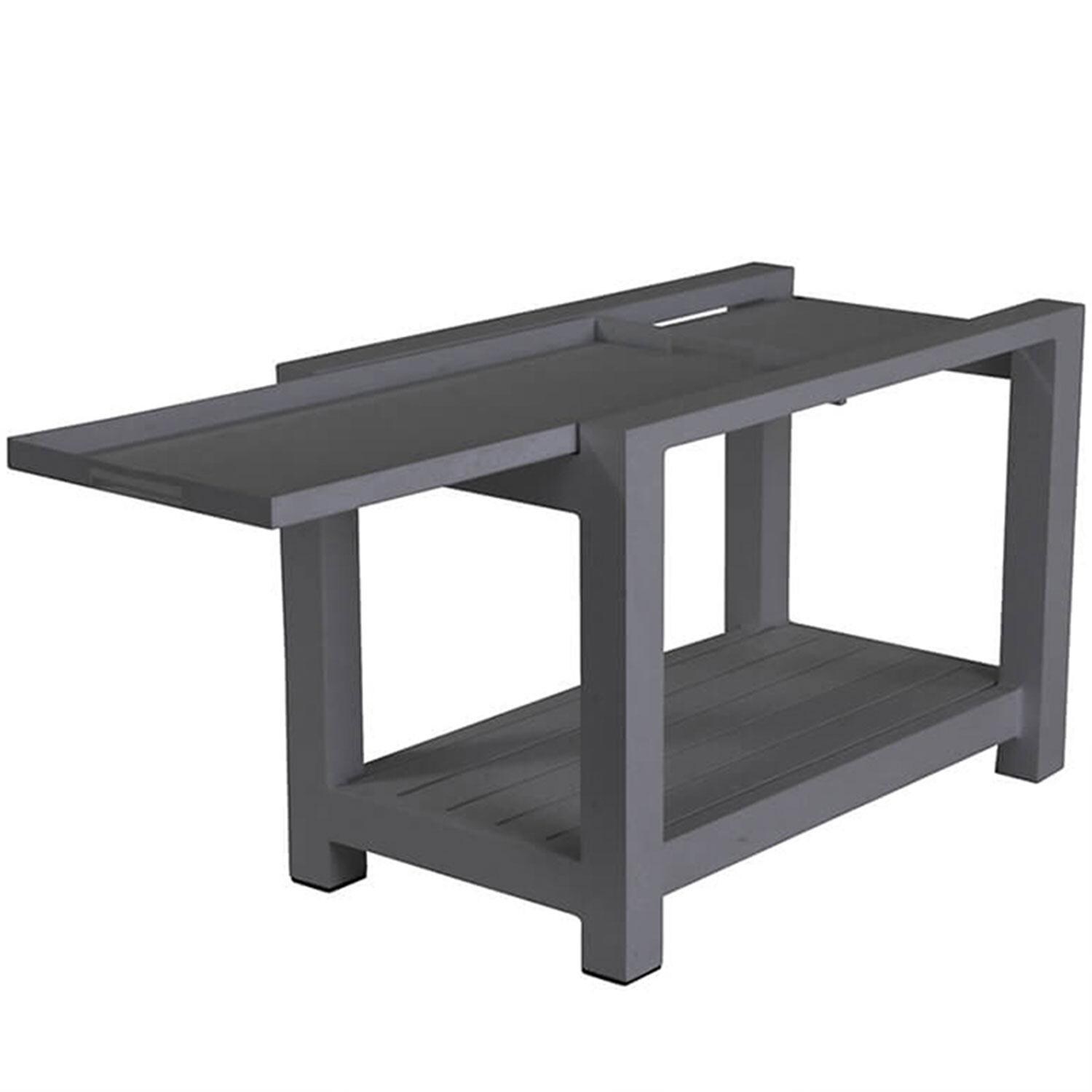 Easy Aluminum Serving Trolly/Tray in Gray By KETTLER - Slide Out Serving Tray - White Background thumbnail
