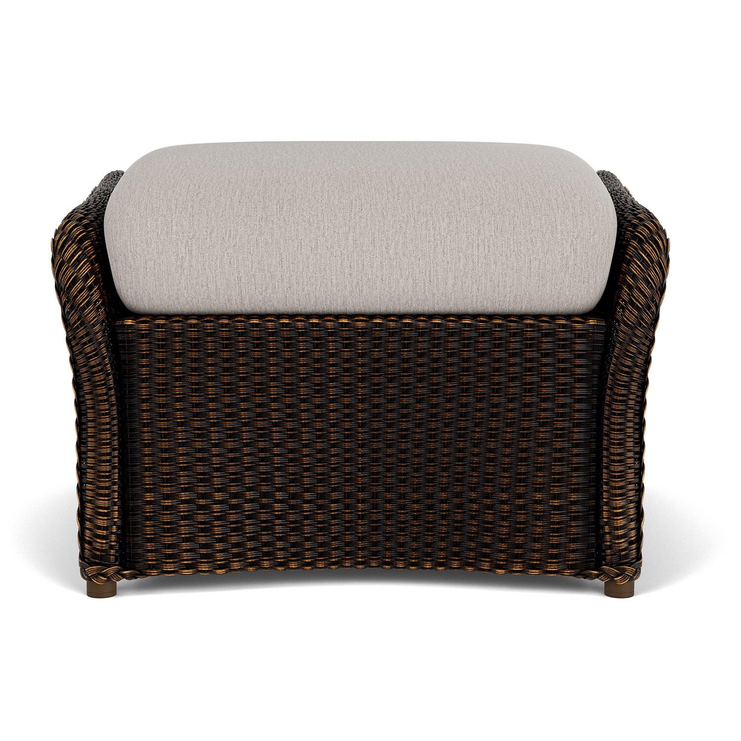 Lloyd Flanders Weekend Retreat Woven Ottoman in Mink Finish W/ Remy Cloud Fabric thumbnail
