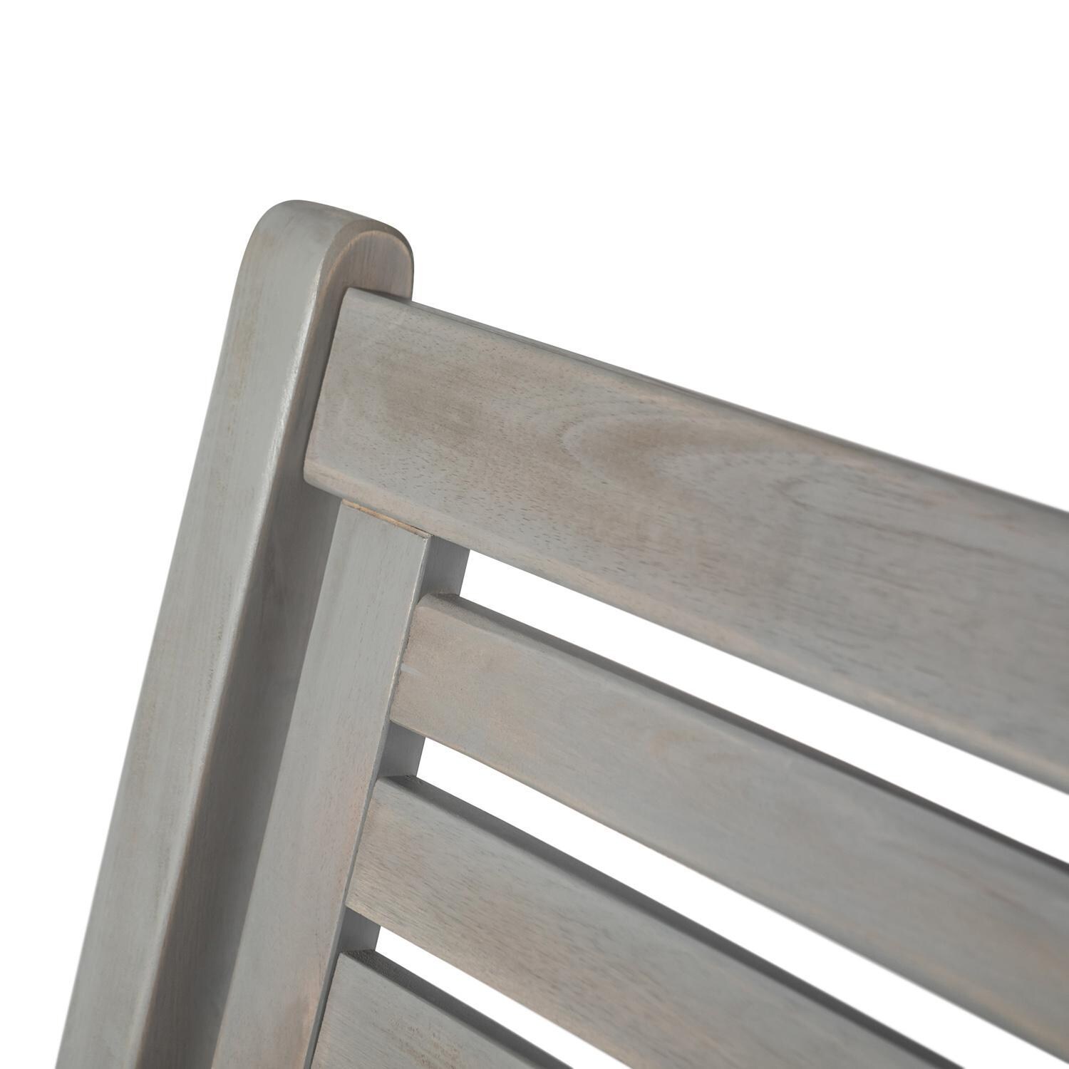 Ultimate Patio Horizon Way Acacia Patio Rocking Chair - Gray Wash - Backrest Detail thumbnail