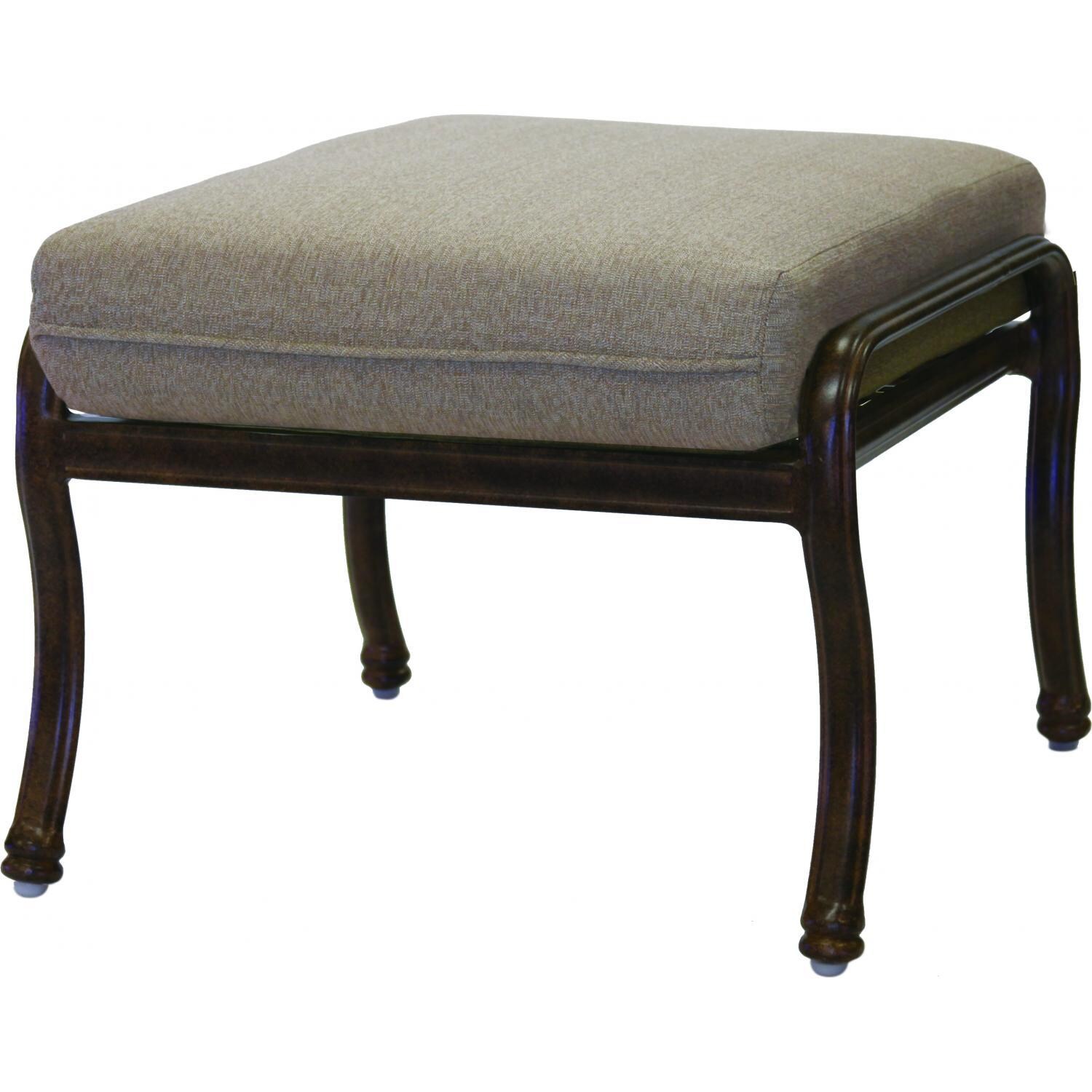 Darlee Florence Cast Aluminum Patio Ottoman - Mocha