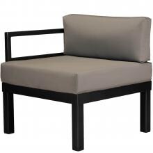 Ashbee Aluminum Patio End Sectional Chair By Telescope Casual - Textured Black/Mushroom