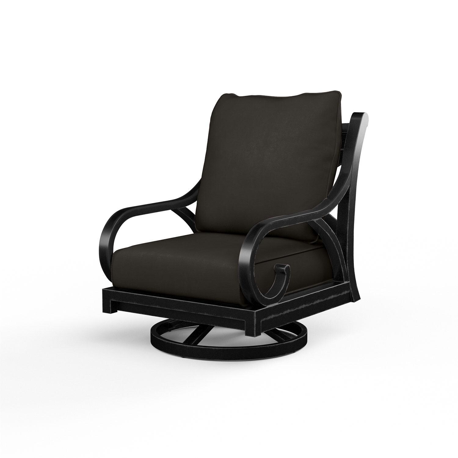 Monterey Aluminum Patio Swivel Rocker in Spectrum Carbon w/ Self Welt By Sunset West - Display - White Background thumbnail
