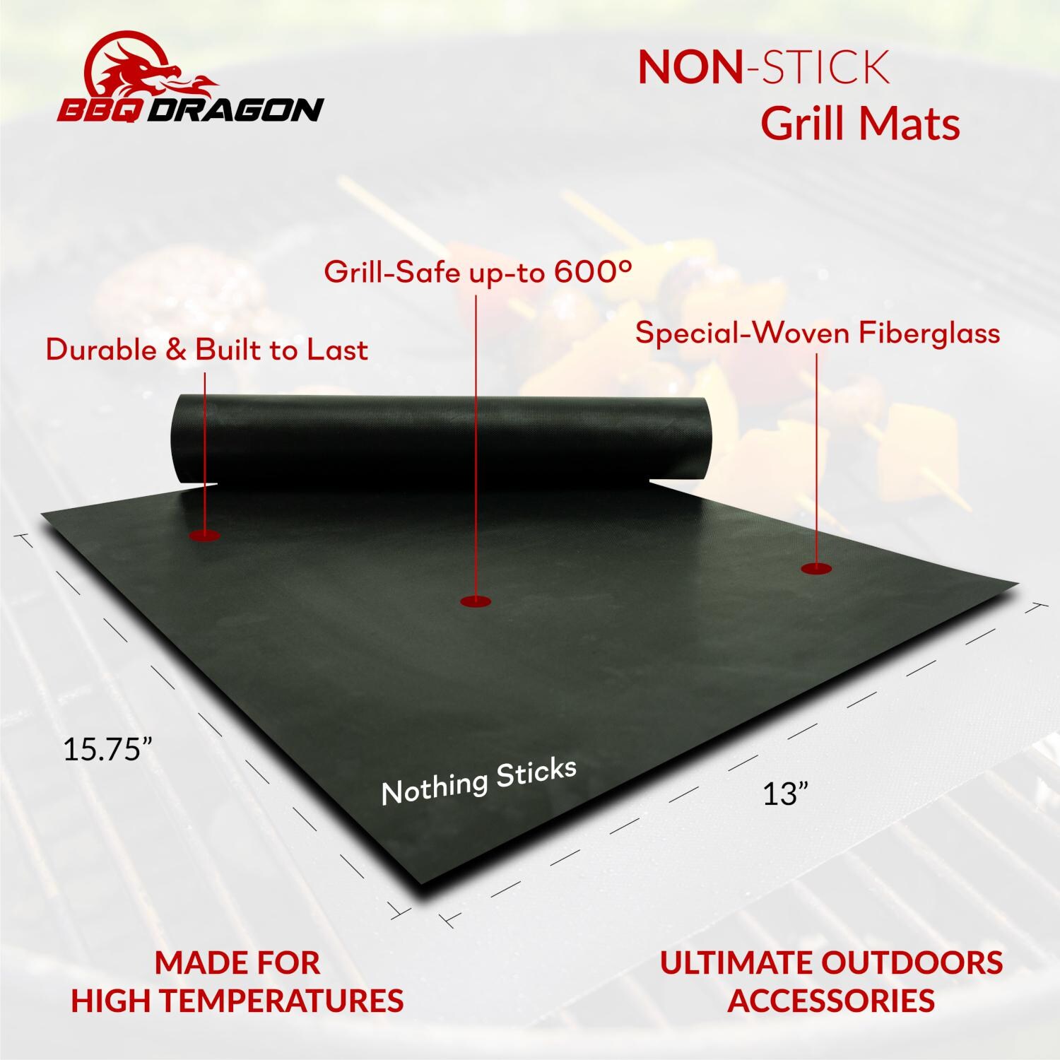BBQ Dragon BBQD210 Grill Mats - Non-Stick thumbnail