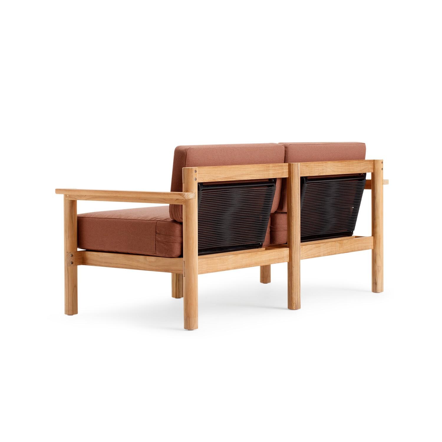 Neighbor HVN-LOVE-RU-2 Loveseat W/ Teak Arms - Rear View thumbnail