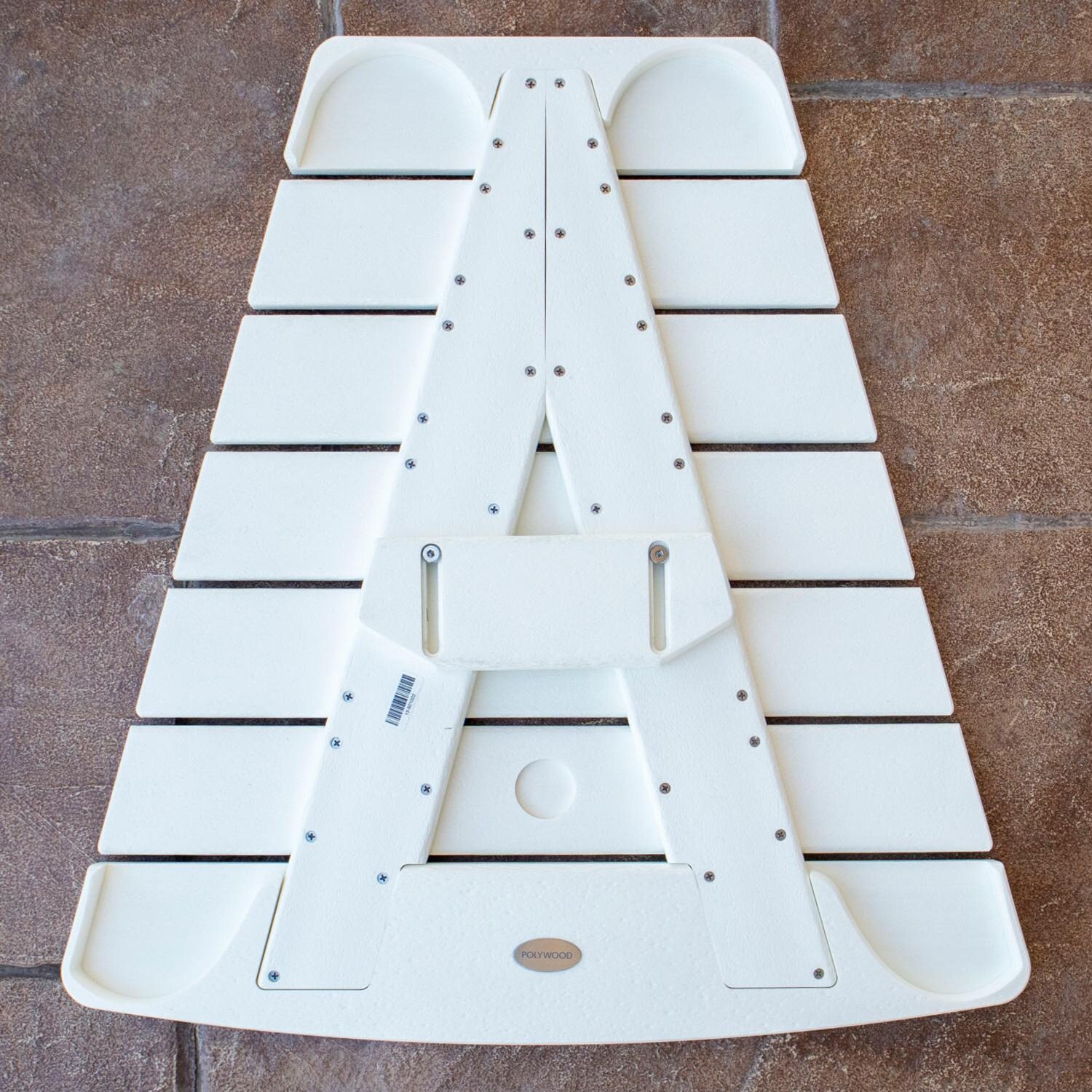 POLYWOOD Classic Series Angled Adirondack Connecting Table - Black - Table Underside Detail (White Finish Shown) thumbnail