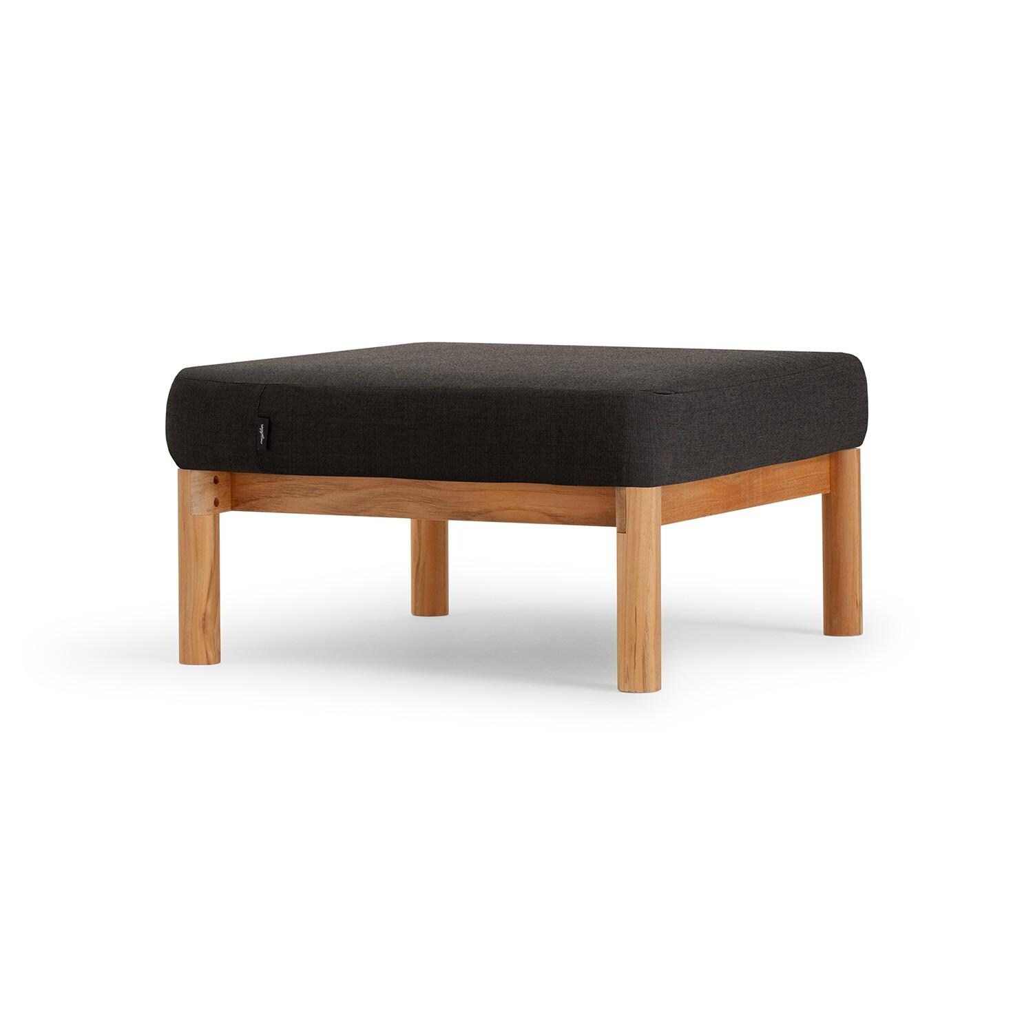 Neighbor Teak Ottoman W/ Sunbrella Cushion - Sunbrella Coal image