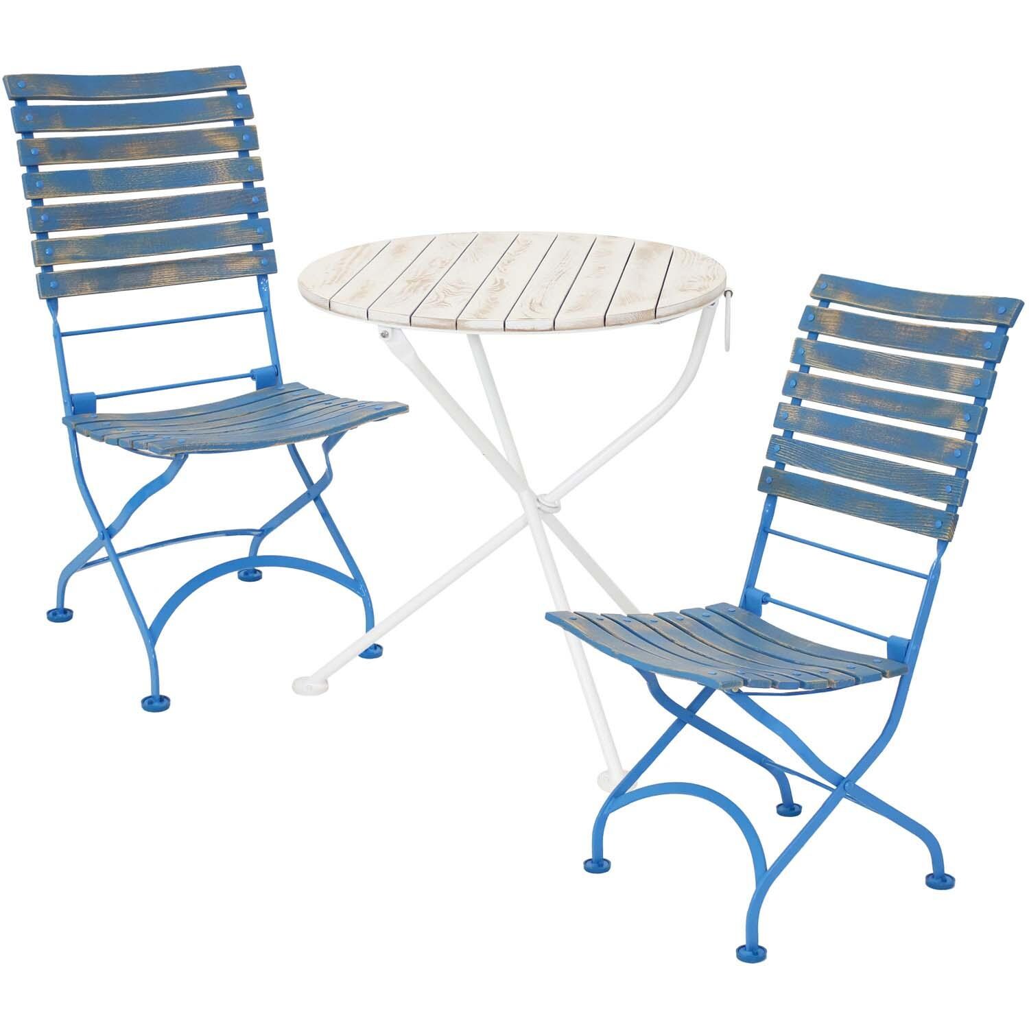 3 Pc Wood Folding Bistro Set By Ultimate Patio - White Background thumbnail