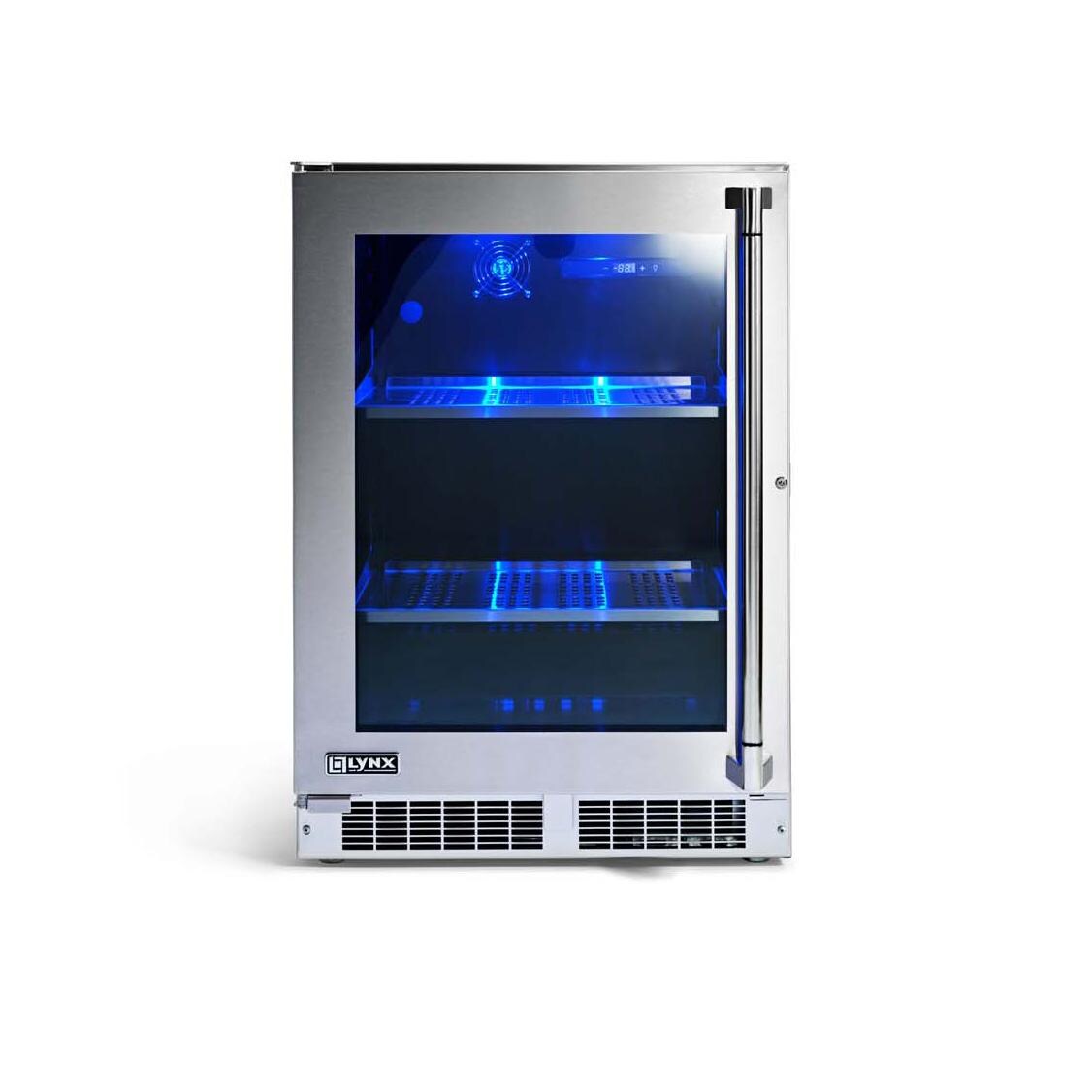 Lynx LN24REFG 24-in 5.3 Cu. Ft. Outdoor Beverage Cooler w/ Lock - Front View - White Background thumbnail