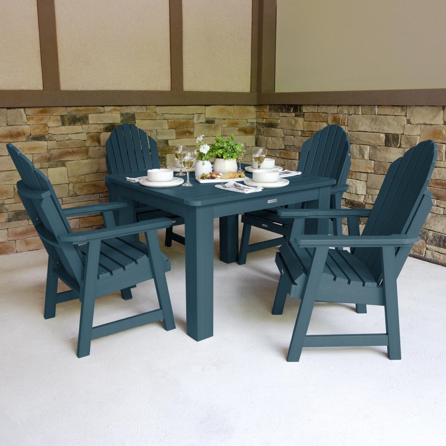 Dream Bay 5 Pc Square Dining Set in Nantucket Blue By Lakeview Outdoor Designs - Lifestyle thumbnail