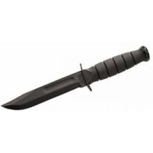 Ka-Bar Black Short Fighting/Utility Knife, Black, Straight Edge W/Ka-Bar U.S.A. Sheath