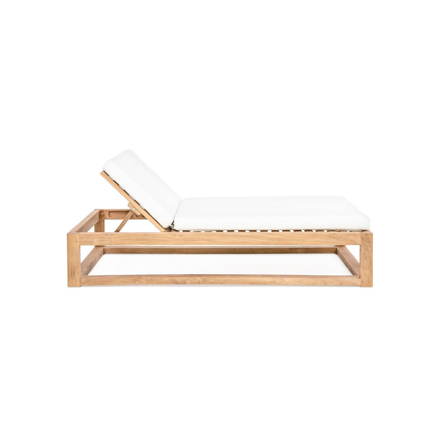 Scape Key Teak Chair Lounge in Natural by Lakeview Outdoor Designs - Side View - White Background thumbnail