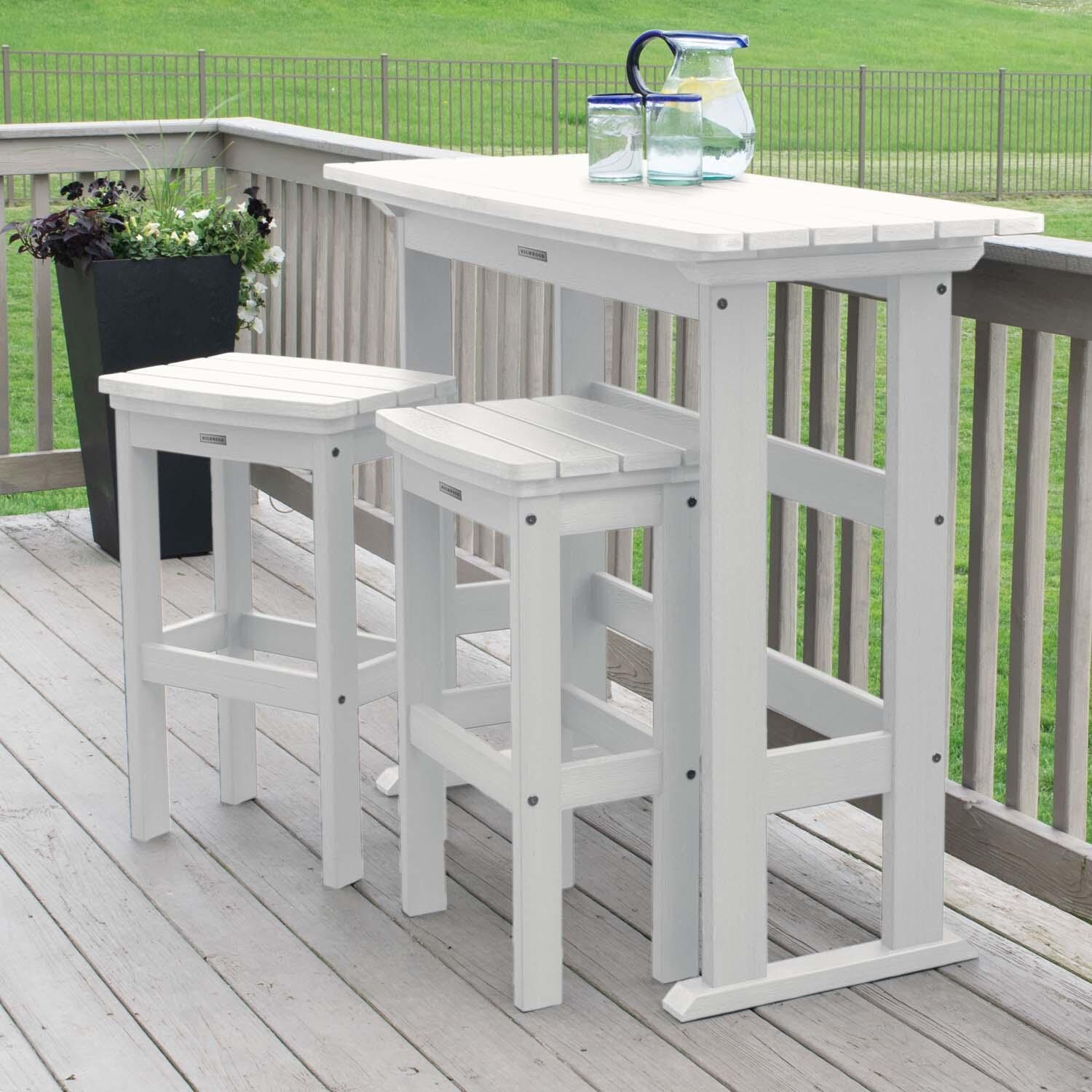 Hart Lane 3 Pc Recycled Plastic Bar Height Dining Set in White By Lakeview Outdoor Designs - Lifestyle thumbnail