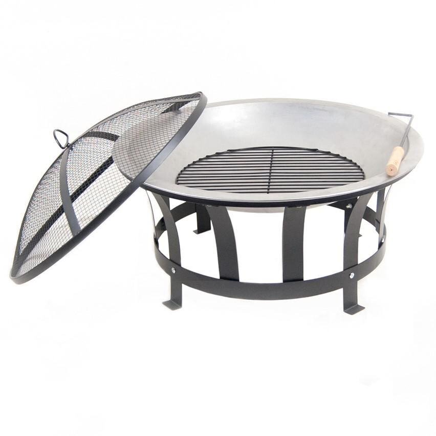 Astella 24-Inch Round Wood-Burning Fire Pit - Steel - FP100 - Angle