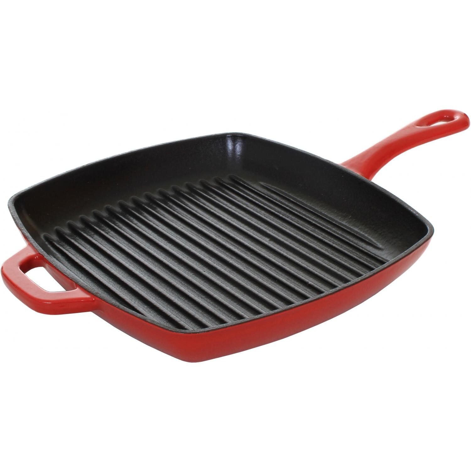Lodge Pans Cast Iron Enamel Island Spice Grill Pan Red thumbnail