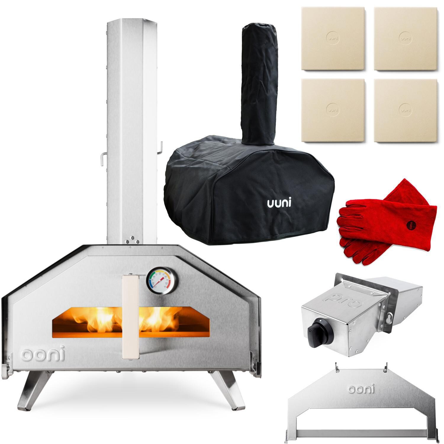 Ooni Pro Portable Outdoor Wood-Fired Pellet Pizza Oven Bundle W/ Gas Burner & Cover thumbnail