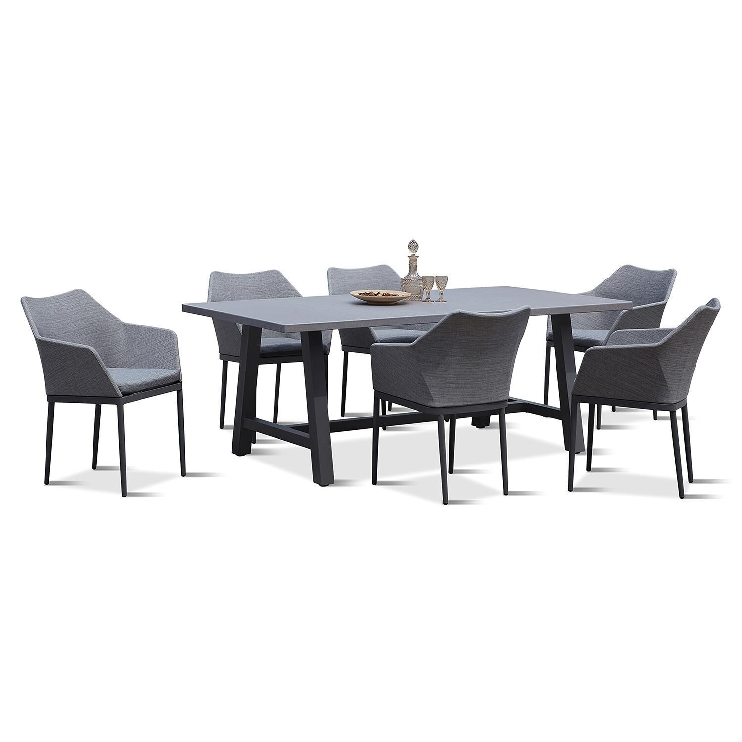 Starlook Bay 7 Pc Aluminum Dining Set in Slate by Lakeview Outdoor Designs