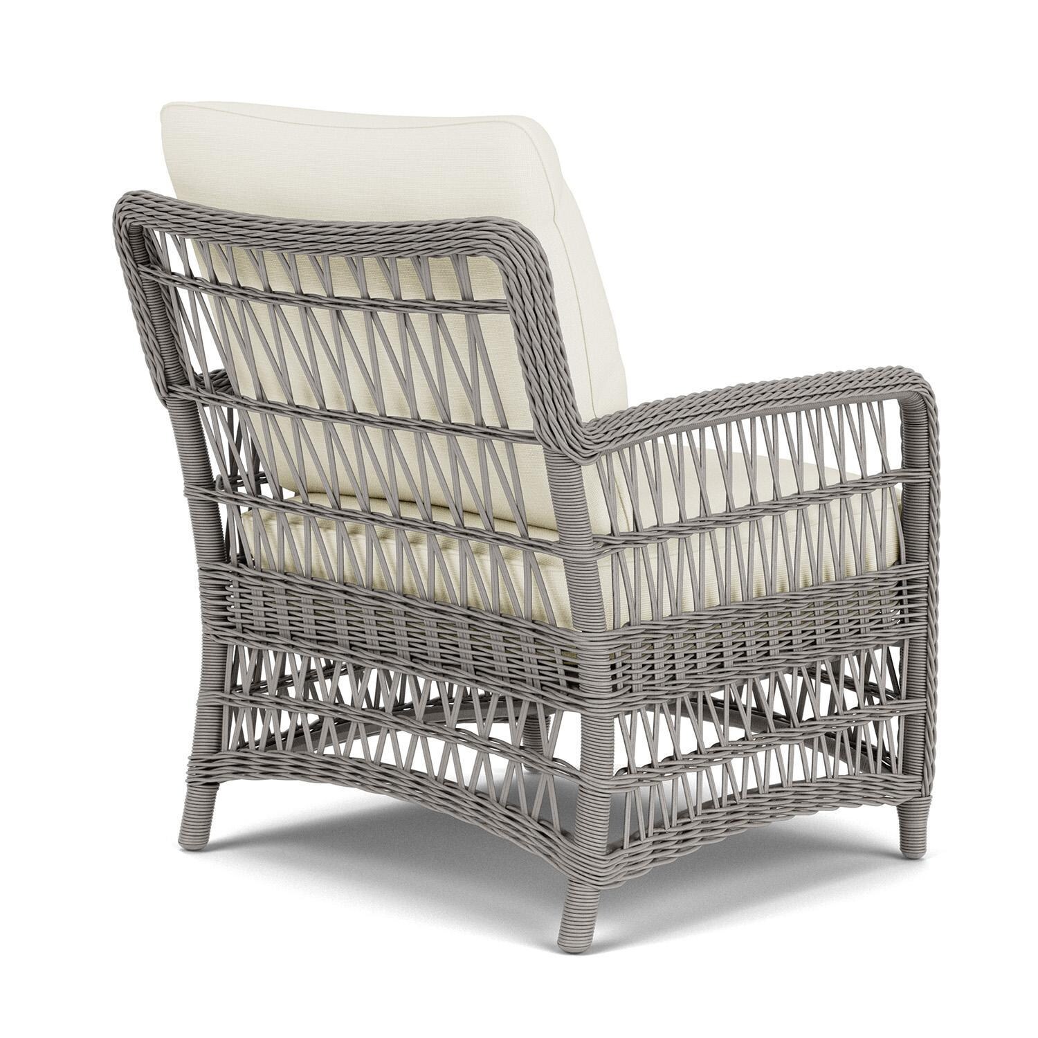 Lloyd Flanders Mackinac Lounge Chair in Putty Finish with Sailcloth Salt Fabric - Rear Right thumbnail