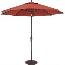 9 Ft. Octagonal Aluminum Auto Tilt Patio Umbrella W/ Crank Lift & 50 Lb. Moderna Base By BBQGuys - Bronze Frame / Sunbrella Canvas Henna Canopy