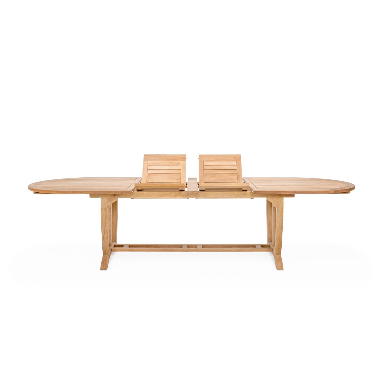 Teak + Table Cayman Oval Double Leaf Table 67/94 Inch W/Extension - Transition - White Background thumbnail
