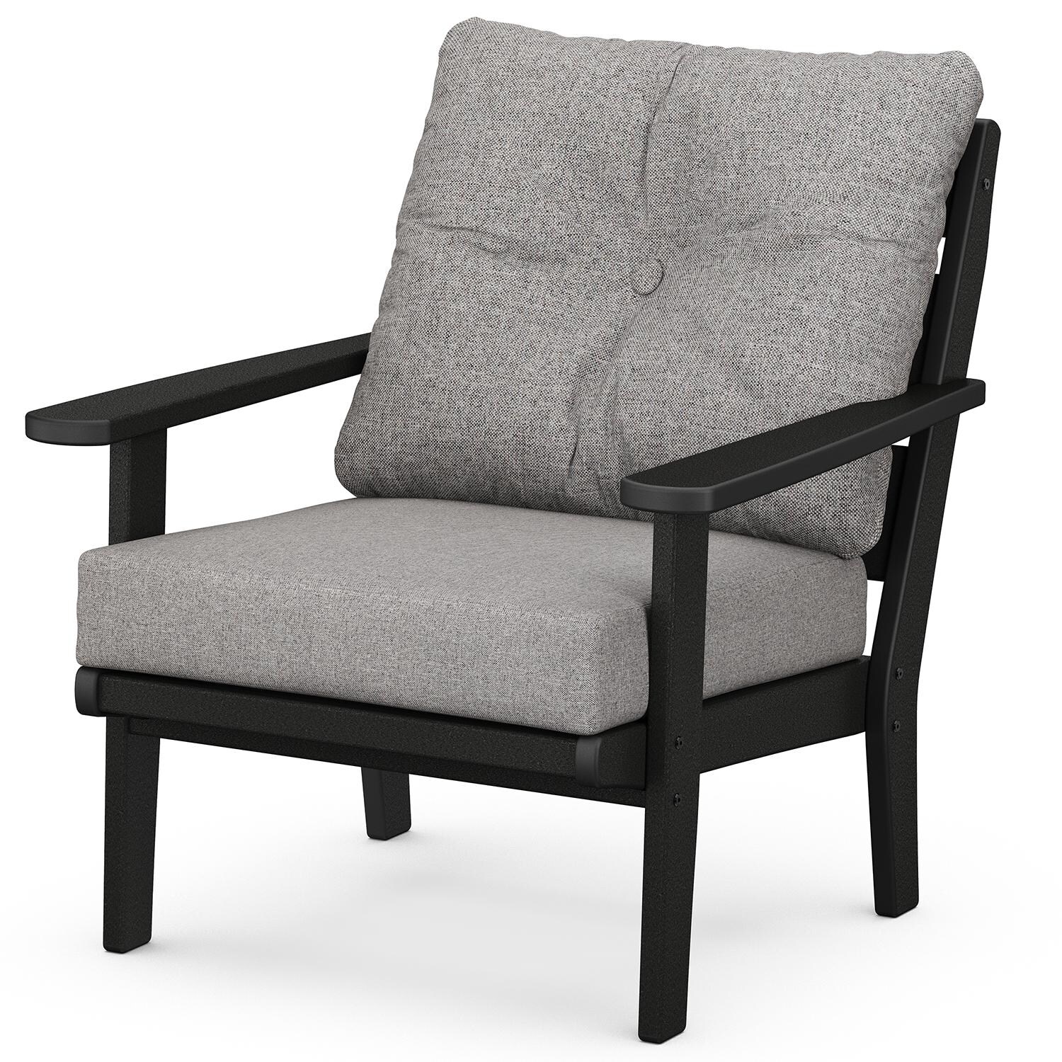 Lakeside Recycled Plastic Club Chair in Black/Gray Mist by POLYWOOD